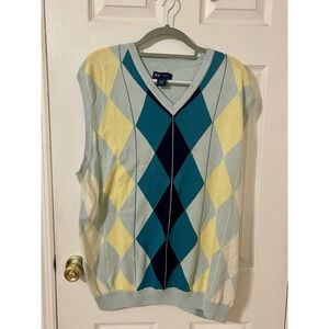 T Harris London Sweater Vest Mens XXL Argyle